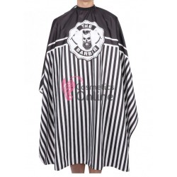 Pelerina de tuns pentru coafor / frizerie lunga Barber 017, 170x140 Alb cu Negru